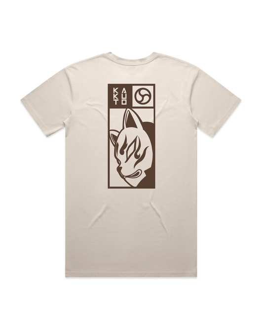 Kitsune Kamon Japanese yokai graphic t-shirt inspired by fox mask designed in Melbourne Australia