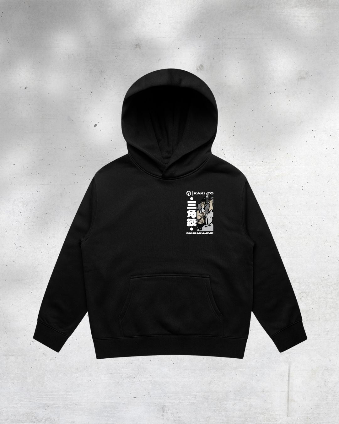 sankaku jime, bjj triangle submission artwork on kids hoodie. Bjj merch for kids