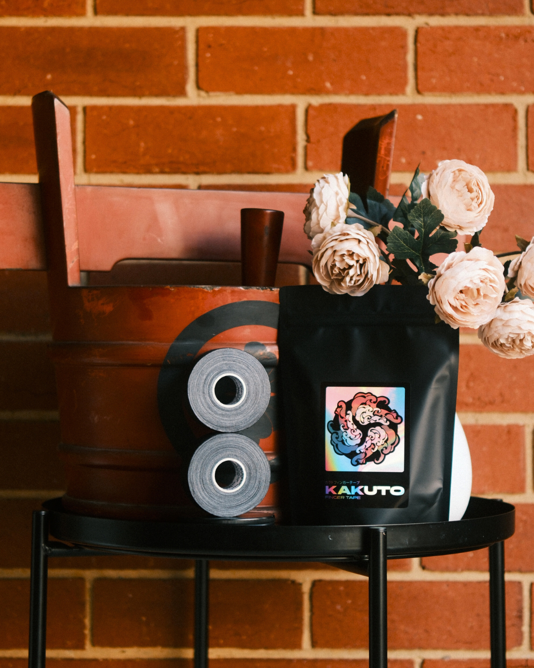 Kakuto black finger tape 10 pack – non-elastic cotton athletic finger tape for grip support and finger protection during intense training