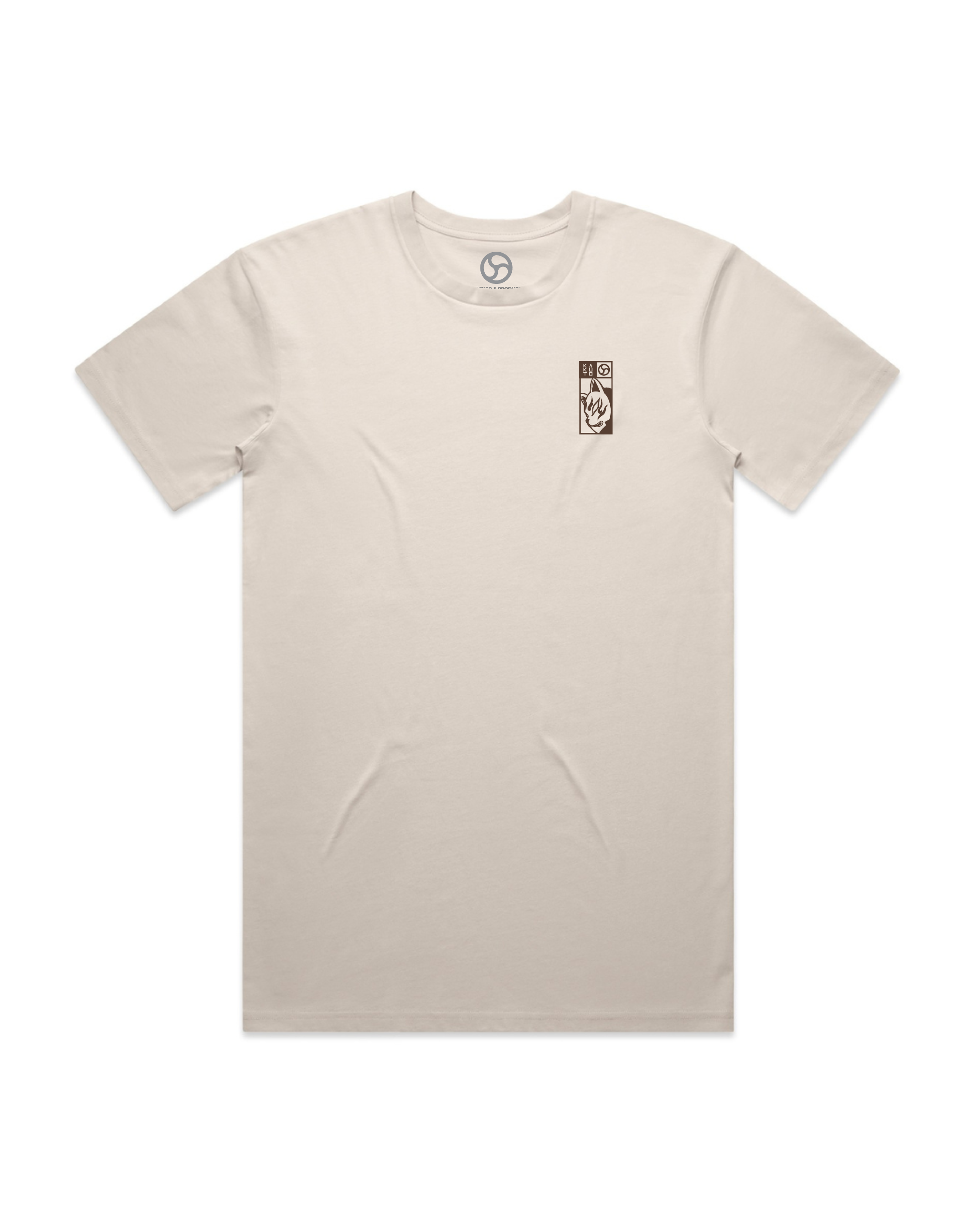 Kitsune Kamon Japanese yokai graphic t-shirt inspired by fox mask designed in Melbourne Australia