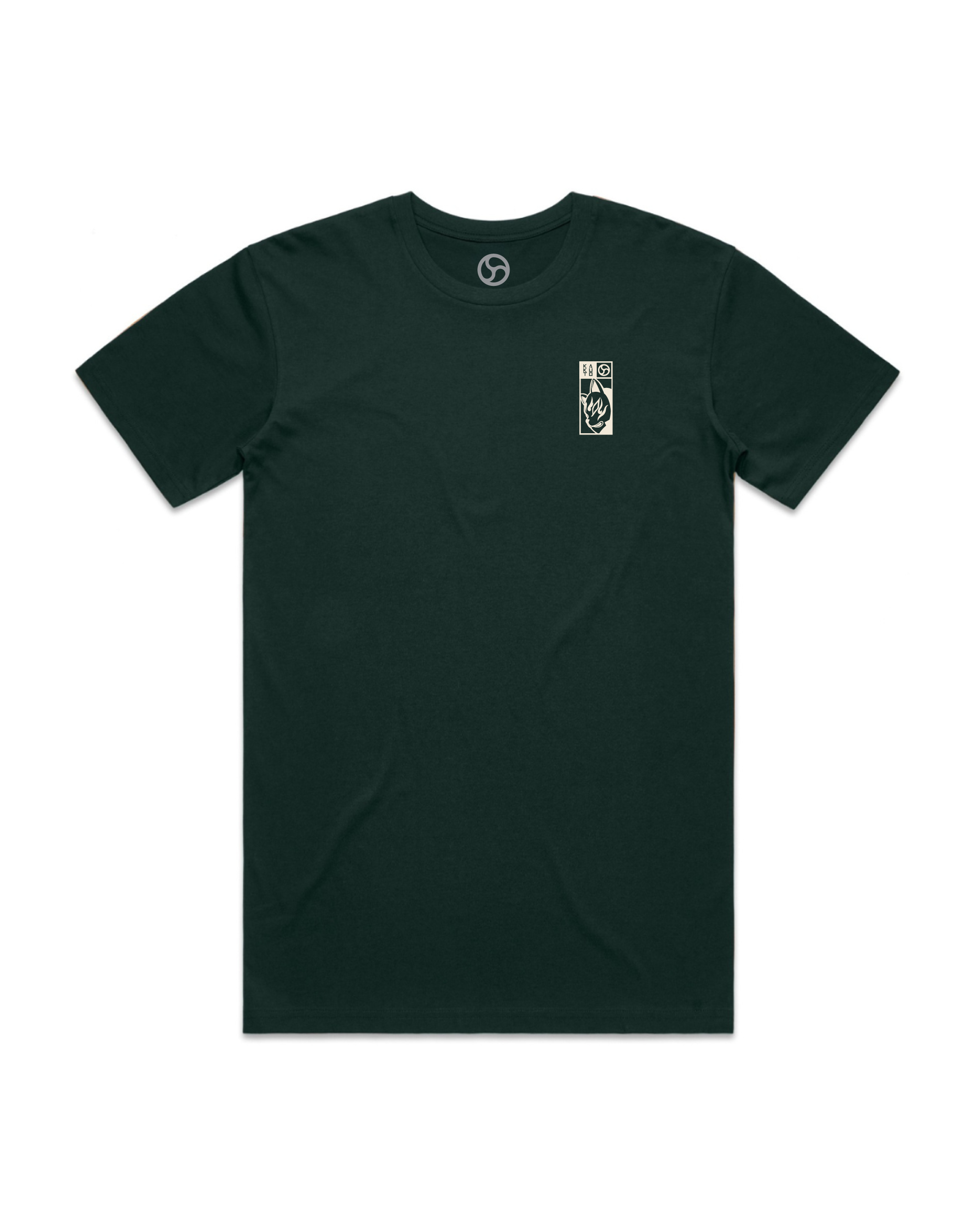 Kitsune Kamon Japanese yokai graphic t-shirt inspired by fox mask designed in Melbourne Australia