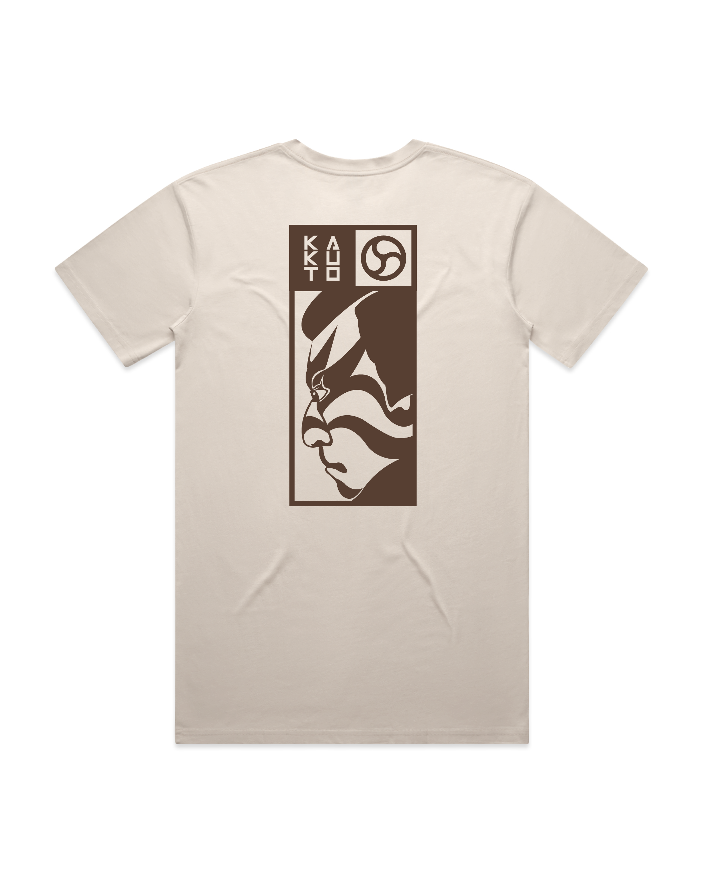 Kabuki Kamon Japanese theatre graphic t-shirt inspired by Kabuki masks designed in Melbourne Australia