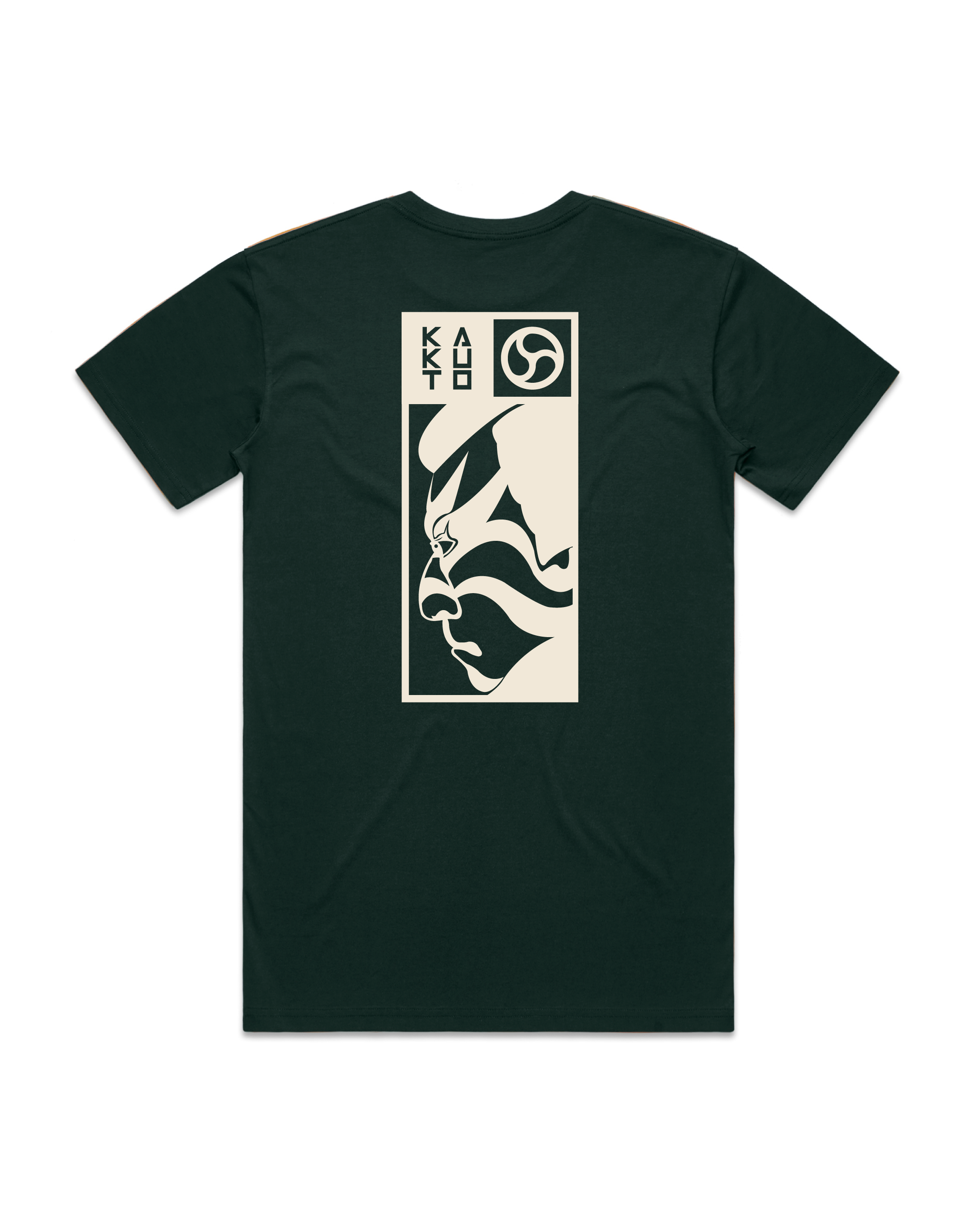 Kabuki Kamon Japanese theatre graphic t-shirt inspired by Kabuki masks designed in Melbourne Australia