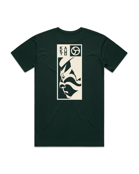 Kabuki Kamon Japanese theatre graphic t-shirt inspired by Kabuki masks designed in Melbourne Australia